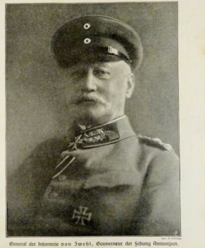 1917 - alter Druck - General der Infanterie von Zwehl, Gouverneur der Festung Antwerpen